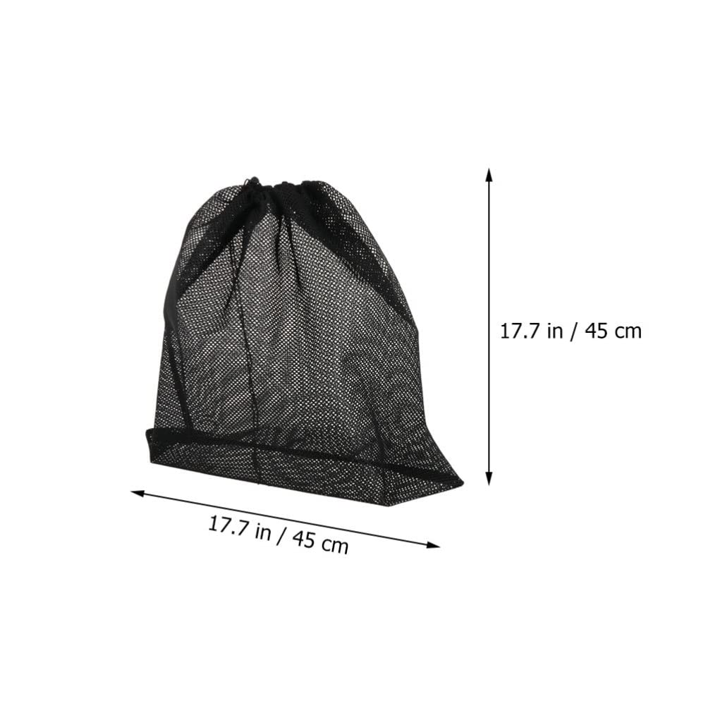 Happyyami Pond Pump Mesh Bag Polyester Drawstring Filter Bag for Pump Barrier 45x45cm Black Protects Pump from Debris and Fish Injury
