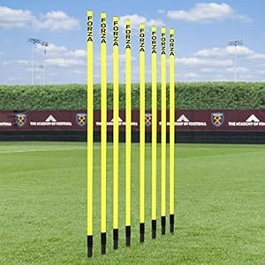 Net World Sports Spring Loaded Slalom Poles 6FT Agility/Speed Multi Sport Training (01. Spring Loaded Slalom Poles x 8)