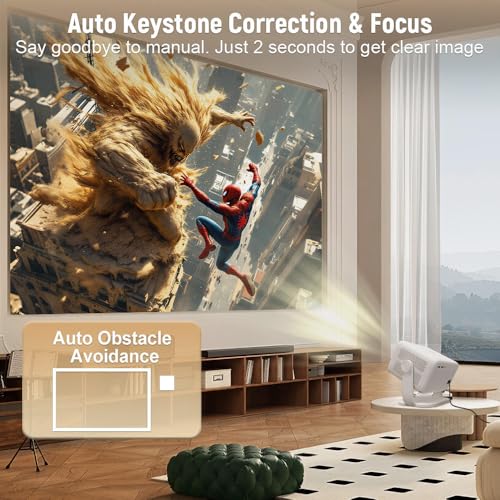 Image of TP350 NTV Smart Projector 1080P Full HD 4K Support| Official Netflix Licensed, Android 13, WiFi 6 & Bluetooth 5.2, Auto & Electric Focus with Voice Remote, 40-120 Inch Home Theater Projector