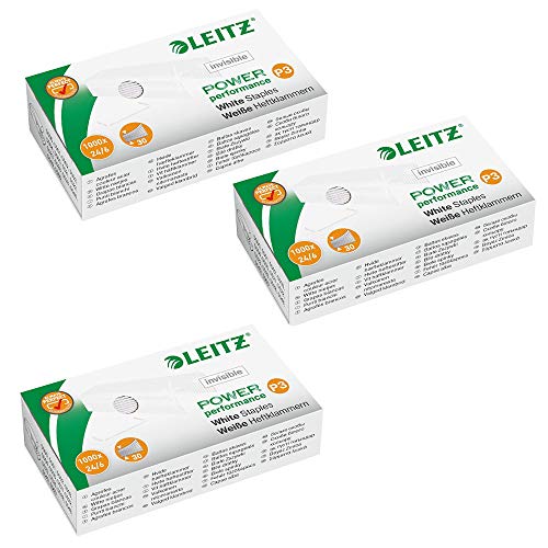 Leitz 5554-70-00 Heftklammern, Weiß, 3 Stück