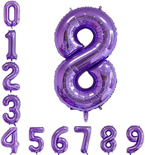 ASMFUOY 40 Inches Number Foil Balloon Jumbo Digital Helium Balloons for Boy Girl Kids Birthday Party Wedding Ceremony Decorations(1, Silver)
