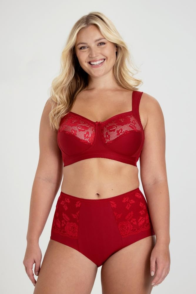 Miss Mary of Sweden Lovely Lace Support – Bezfiszbinowy, podtrzymujący komfortowy biustonosz bawełniany