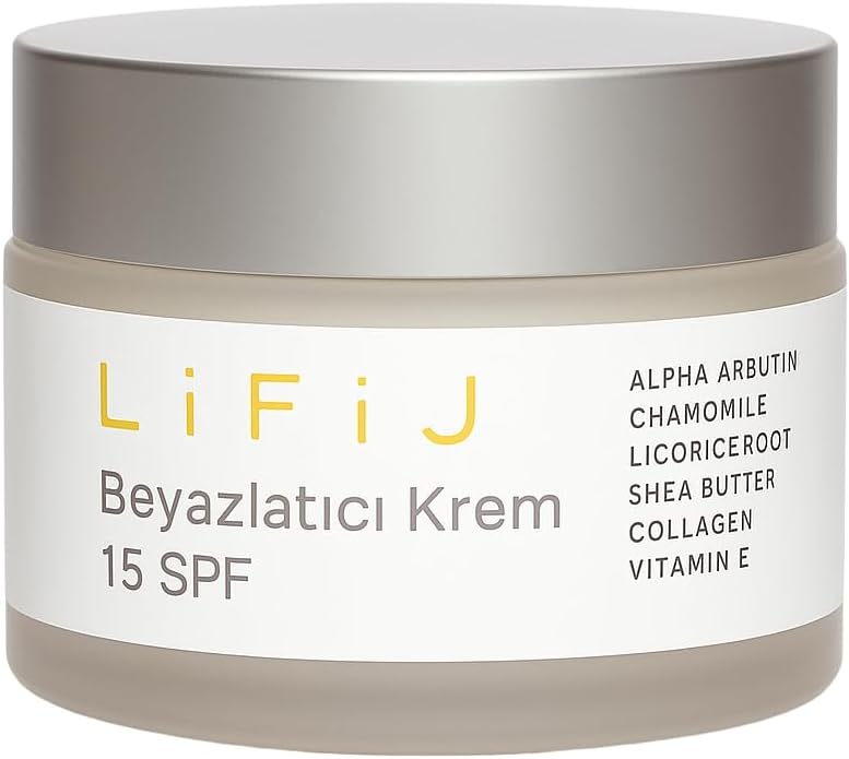 Lifij Radiance Boost Brightening Cream with Alpha-Arbutin, SPF 15 Sunscreen & Collagen – Anti-Aging Moisturizer for Glowing, Even Skin Tone – Fades Dark Spots & Hyperpigmentation (50 ml)