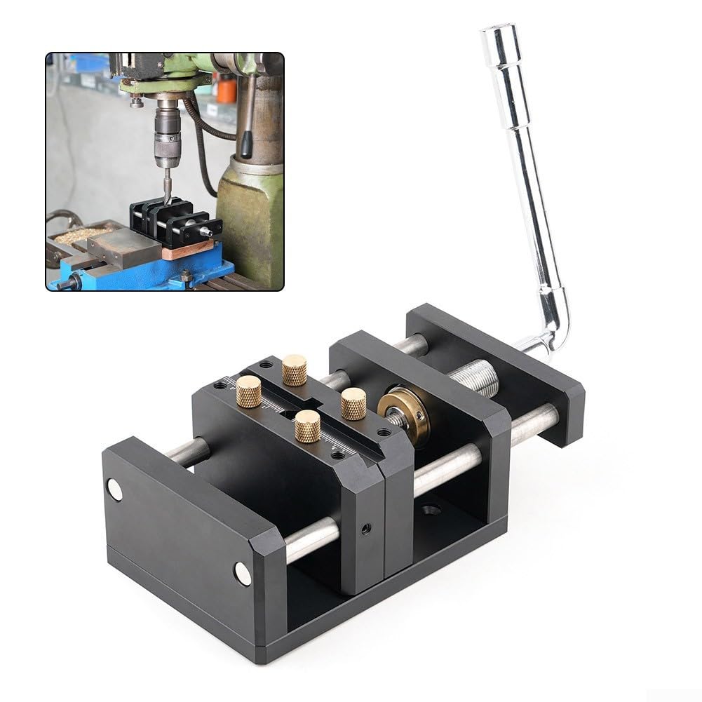 Morsa per la lavorazione del legno con meccanismo autocentrante per serraggio di precisione, lega di alluminio CNC, bloccaggio con scanalatura a V per materiali rotondi e quadrati, gamma ganasce