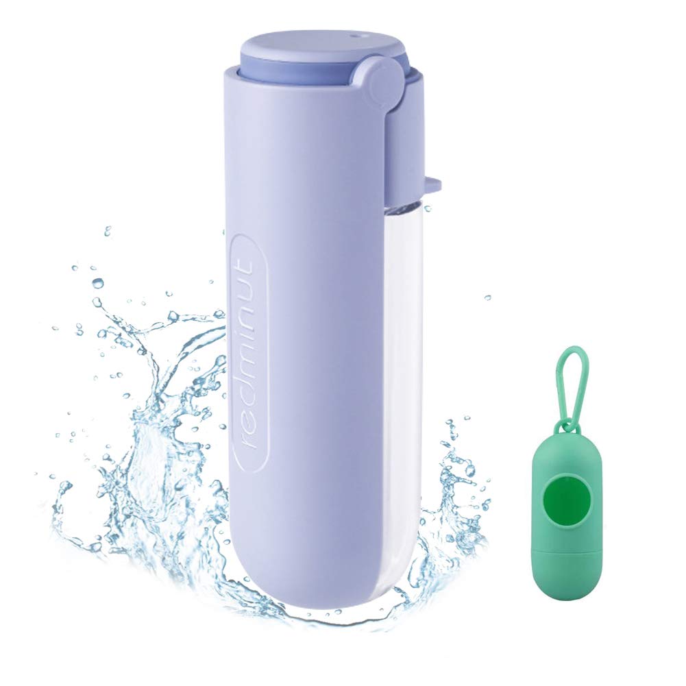 ROZE 2 In 1 Draagbare Voer én Waterfles Voor Honden -Onderweg - 400 Ml Honden Drinkfles Voerbak Hond