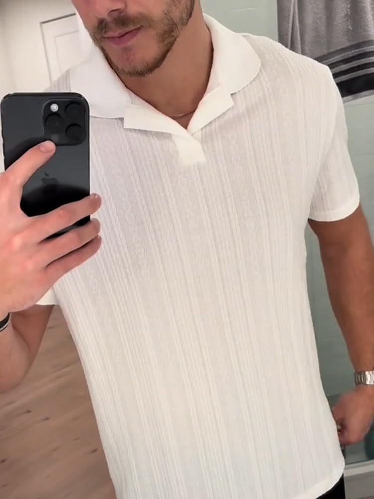 Mens Fashion Polos T Shirts - Old Money Beach Outfit Menswear Style - Image 5