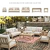 Signature Design by Ashley Clare View Outdoor Patio Sofa, 4 Throw Pillows, Nuvella Weather Resistant Fabric, Eucalyptus Wood, 81" W x 35" D x 32" H, Beige #5