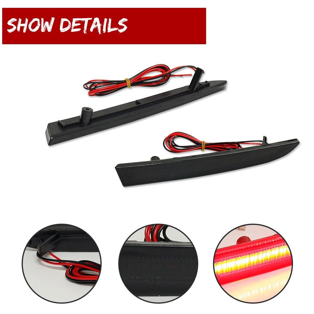 Amazon.com: Hymavine Smoked Lens Bumper Reflector Tail Lights 16  