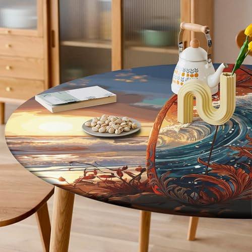 Nappe ronde décorative planche de surf élastique et thermo-isolante - 7