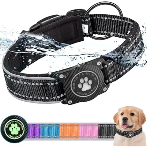 Ytanest Waterproof Dog Collar with AirTag Holder Cover