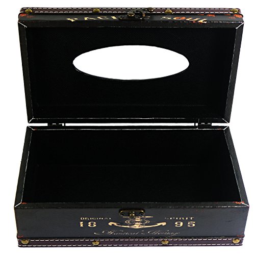 Realideas Pacific Soul Vintage Wood Tissue Holder Box Cover Facial Tissue Paper Dispenser Anchor Design thumb #2