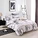 YMY Lightweight Microfiber Bedding Duvet Cover Set, Marble Pattern (White Marble, Queen)