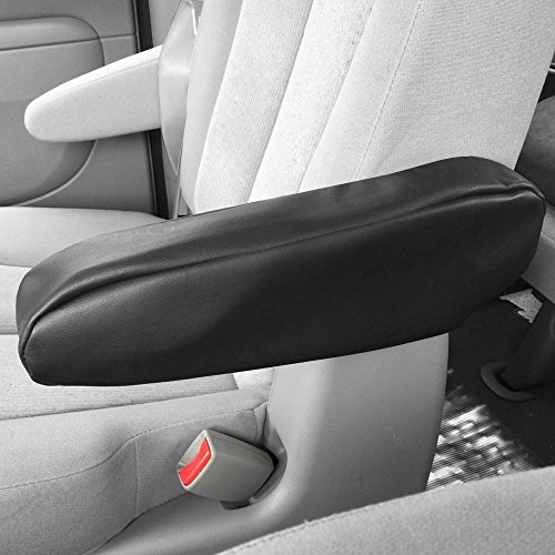 Image of FH Group Premium Faux Leather Black Armrest Cover Semi-Universal Fit, One Pair, Set of 2 Black
