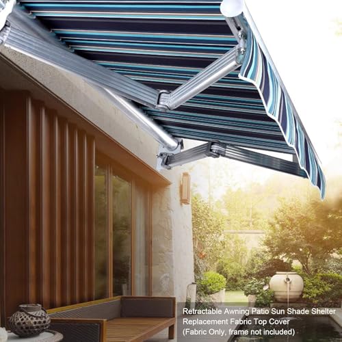 Auvent de terrasse tissu de rechange polyester imperméable anti-UV - 8
