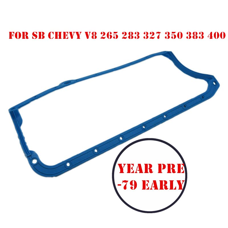 Tiny Force Sbc Oil Pan Gasket Blue Steel Core Rubber Compatible with Sb Chevy V8 265 283 327 350 383 400