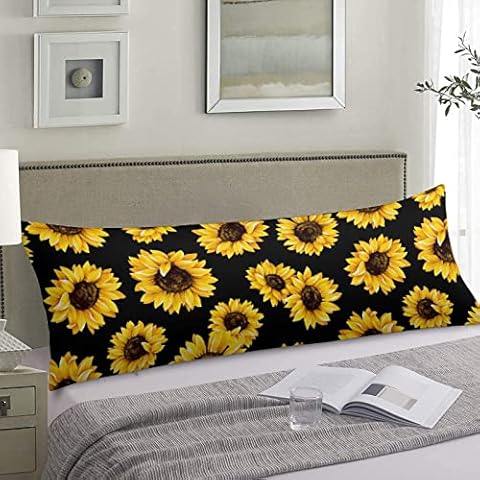 Sunflower Body Pillow Cover by KENADVI Cover