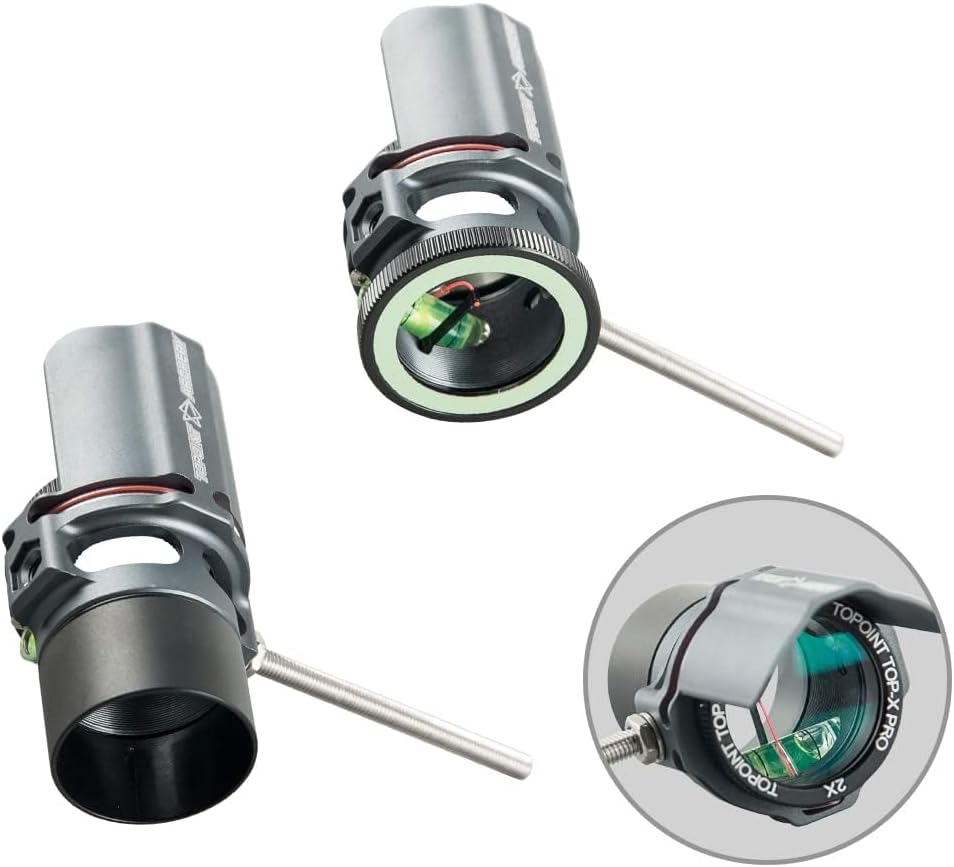 ZSHJGJR Archery Bow Sight Compound Bow Scope Sight Single Pin 0.019" Optical Fiber 2X 4X 6X 8X Lens Optical Fiber Sight for Hunting Shooting Accessory