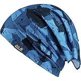 Schal und ein Schal zugleich Jack Wolfskin Jungen Buddy Headgear Kids Schal-Foulard-Kind, Turquoise All Over, ONE Size