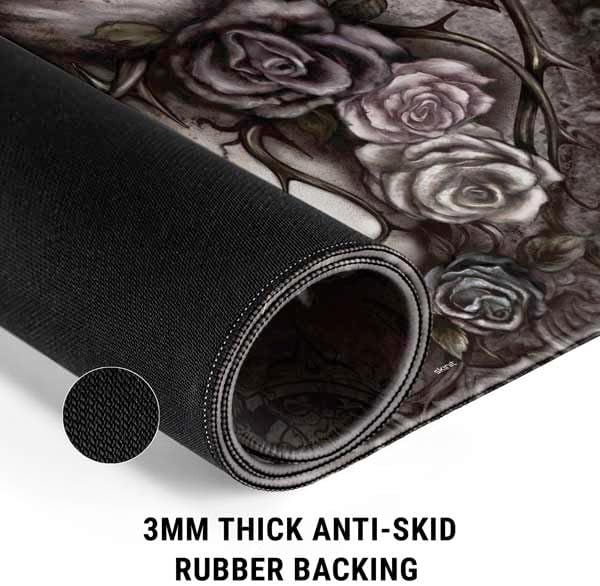 Skinit Small Gaming Mouse Pad - Officially Licensed Dioscuri Design with Stitched Edges, Waterproof, Non-Slip Rubber Base, Desk Mat for Keyboard & Mouse, 12.6" x 11" inches