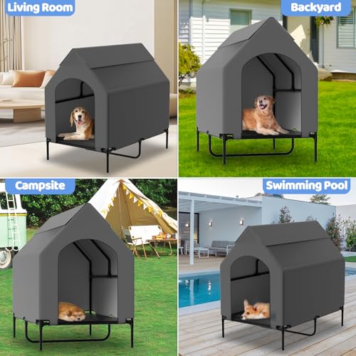 Theyfirst CW225 48 Inch Dog House For Large Dogs, Weatherproof Elevated Dog Beds Outdoor Indoor Use, Raised Puppy Kennel Outside thumb #5
