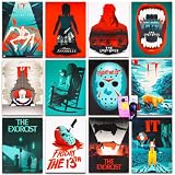 Classic Horror Movie Posters for Room Decor - 12 Pc Bundle for Teens Adults