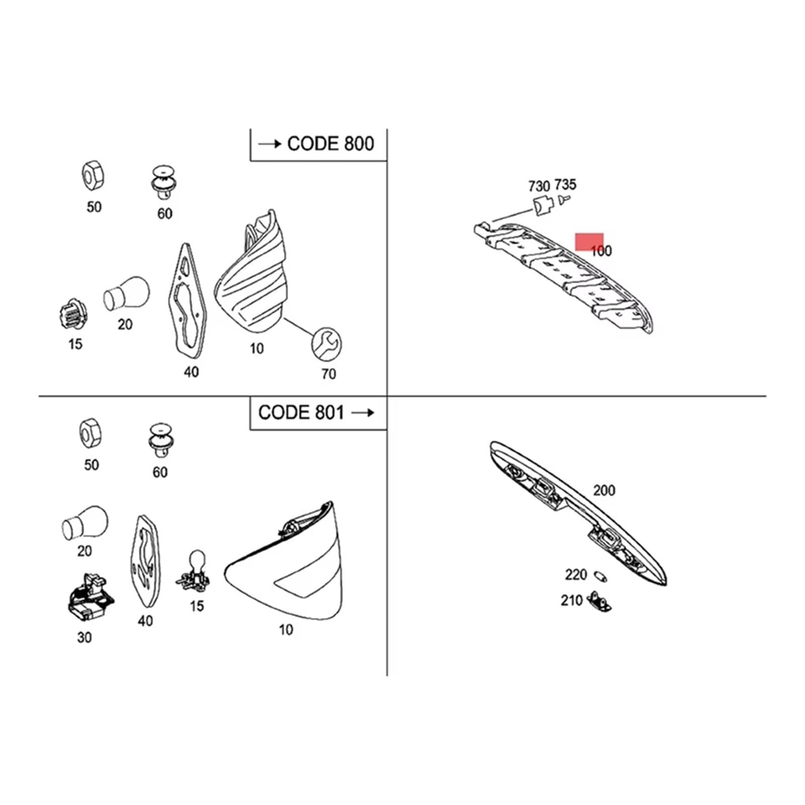traseras Para Mercedes Para Benz R/GL clase W251 X164 R500 R350 GL 450 tercer conjunto luz freno tercera lámpara parada trasera 251820115639 Luces de freno