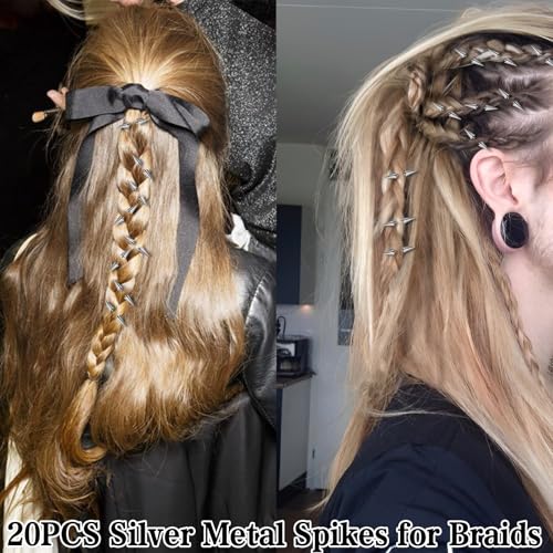 Pinzas para cabello punk metálicas con púas, 20 piezas miniatura 4
