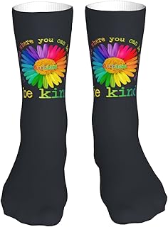 In A World Where You Can Be Anything Be Kind Socks Women Crew Sock Thick Stockings Moisture Socks Compression Running Sock 16 Inches
