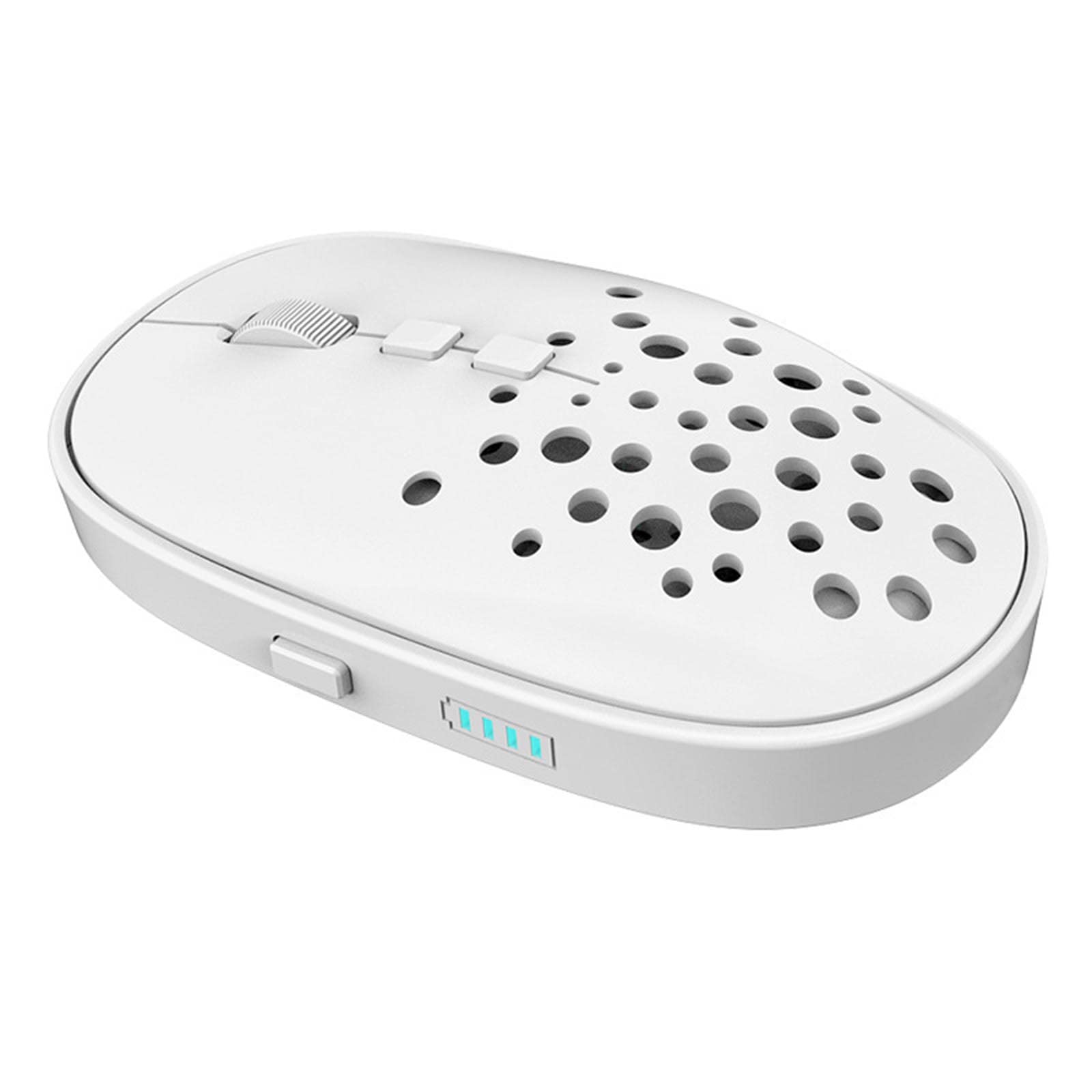 JUSHZ Souris sans Fil Ergonomique Gamer Bluetooth Gaming Silencieuse Rechargeable Affichage De La Puissance 3 Vitesses DPI Réglable 2,4 GHz (110x65x31mm,White)