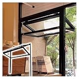 Klappbares Servierfenster für Cafés – abschließbares Schiebefenster aus gehärtetem Glas, doppelt aufgehängter Aluminiumrahmen, ideal für Snackgeschäfte im Freien (B 94 x H 107 cm)