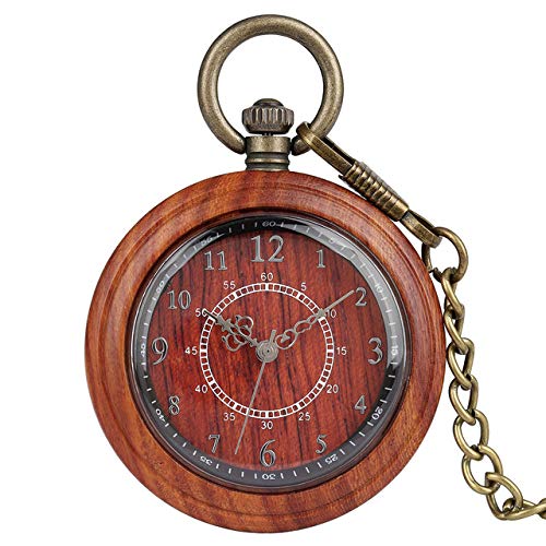 LOOIUEX Orologio in Legno Orologio da Tasca retrò