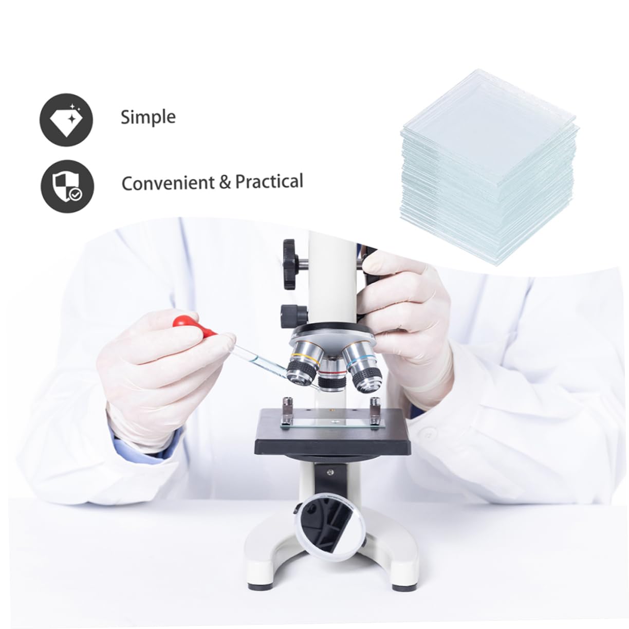 SOLUSTRE 1500pezzi Vetrini Microscopici Trasparenti Coprioggetti Per Preparazione Compatibili Microscopio