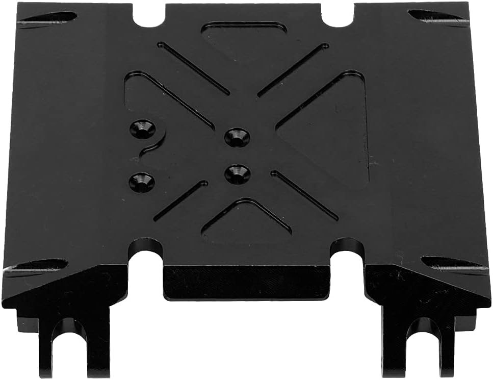 RC Car Center Gear Box Mount, Replacement Skid Plate with Screws, for AXIAL Wraith 90018 90048 1/10 RC Car, CNC Machining, Aluminum Alloy Material (Black