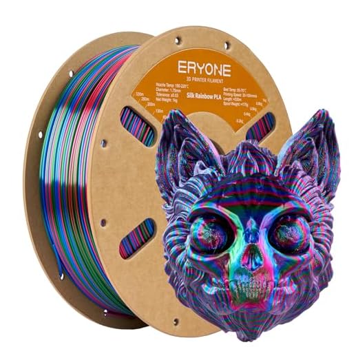 ⚡ ERYONE Silk Twist Rainbow 3D Printer PLA Filament 1.75 +/-0.03mm, Shiny Multicolor Filament PLA 1KG(2.2LBS), Vortex (Red Blue Green)