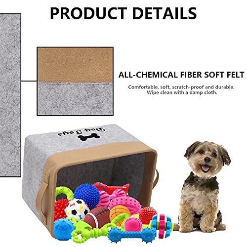 Geyecete Dog Toys Storage Bins-Pet Toy and Accessory Storage Bin, Organizer Storage Basket for Pet Toys,Blankets and Food-Light Gray/Khaki Geyecete Dog Toys Storage Bins-Pet Toy and Accessory Storage Bin, Organizer Storage Basket for Pet Toys,Blankets and Food-Light Gray/Khaki