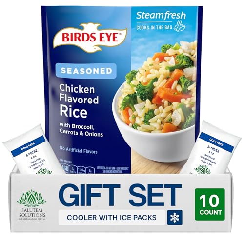 Salutem Vita – Frozen Chicken Flavored Rice with Broccoli, Carrots, Onions, 10 oz, Gift Set – Pack of 10