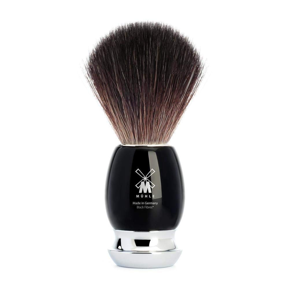 MÜHLE Rasierset mit Schale - Vivo Serie - Black Fibre - kompatibel mit Gillette-Klingen - Edelharz schwarz