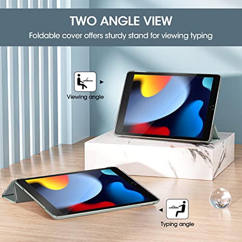 Image of ProCase for iPad 9th / 8th / 7th Generation Case 10.2 Inch (2021 /2020 /2019 Release), 10.2 iPad Case 9th / 8th / 7th Gen Cover, Slim Smart Cover with Translucent Hard Shell Back -Lightgrey