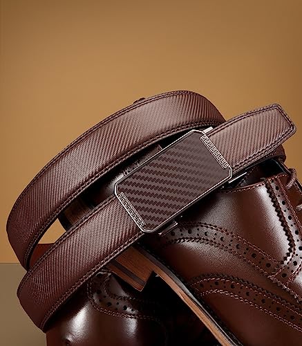 Image of CHAOREN Mens Dress Belt - Mens Ratchet Belt Leather for Dress Pant - Micro Adjustable Belts Fit Everywhere