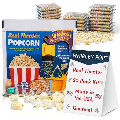 All in One Popcorn Packs: Wabash Valley Farms, All In One Popcorn Kit, Real Theatre Popcorn, Popcorn Kernels for Popcorn Machine, 20 Popcorn Kits