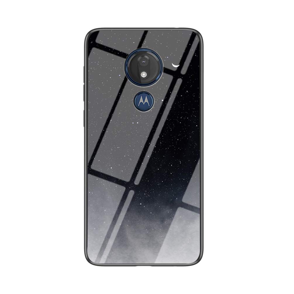 BRAND SET Cover Per Motorola Moto G7 Power – Custodia Antiurto Con Vetro Temperato E Bordo In Silicone, Design Cielo Stellato