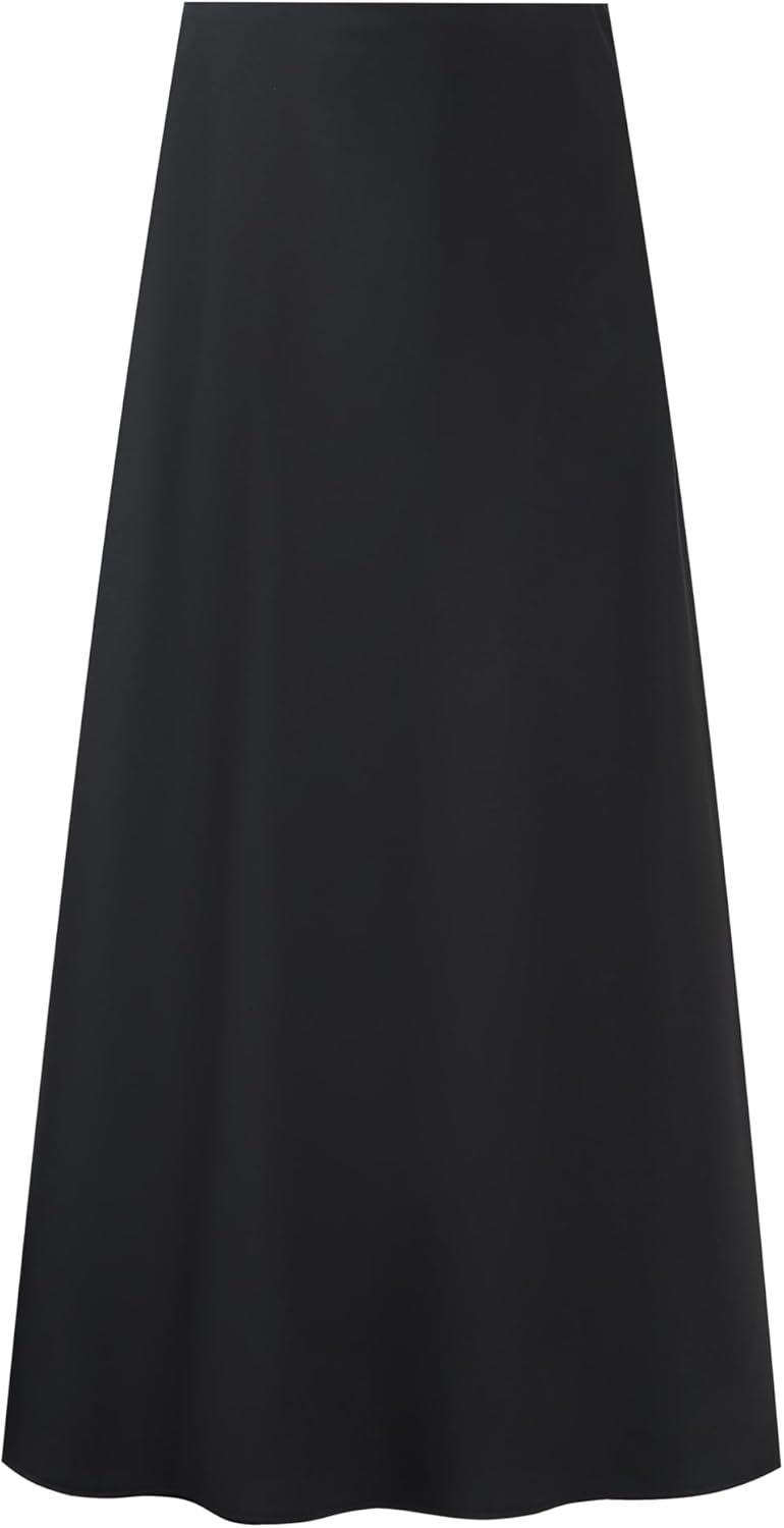 DERAX Women's Satin Midi Skirt Silk High Waist Flowy A-Line Cocktail Party Wedding 2026 Spring Summer Long Skirts - Image 5