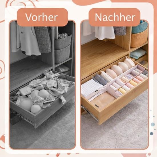 Schubladenteiler 12er-Set – verstellbar 28–43 cm – 10 cm hoch – Weiß