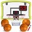 Yellow Backboard with Electronic Score Record, 3 Color Net and 4 Balls
