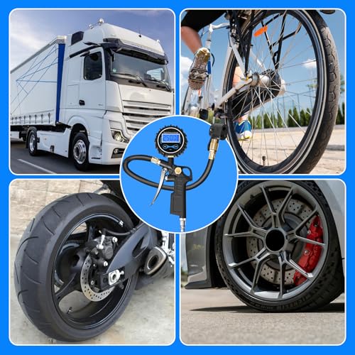 Digital Bike Tire Pressure Gauge, Presta Valve Adaptor, Schrader to Presta Valve Adapter for Air Compressor, Schrader Valve Adapter, Easiest Use Presta and Schrader Air Compressor Tool by AmazStove - Image 8