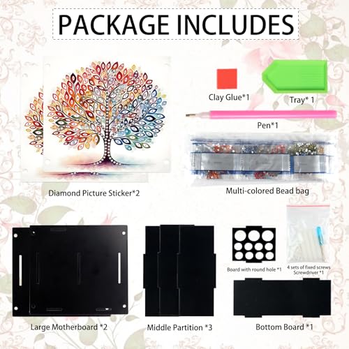 Image of DIY 5D Acrylic Diamond Painting Pen Holder - Tree of Life Pencil Organizer for Nature & Earthy Decor, Decorative Office Supplies Storage for Home, School, Gift