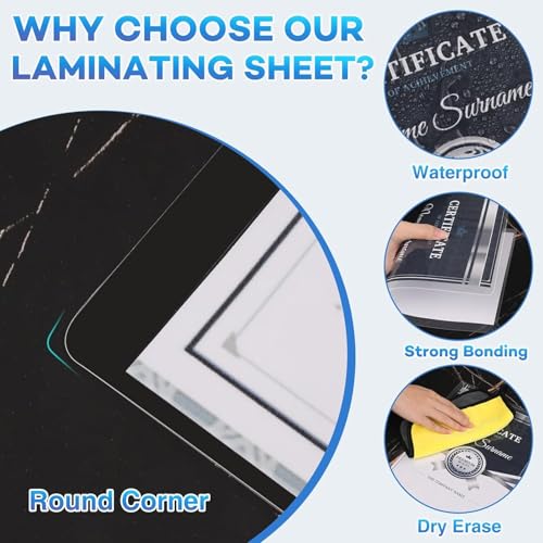 image for FURWEY 200 Pack Laminating Sheets, 3 mil, 8.9