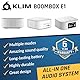 KLIM Boombox E1 Radio mit CD Player - BASS Boost mit Tieftöner - FM, MP3, Bluetooth, AUX, USB, Kompakt Disc - CD Player tragbar mit kabellosem Modus und aufladbaren Akku - Mit Fernbedienung - Weiß