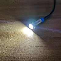Gebildet 5 Stück 6mm 3V-4.5V-5V-6V-7.5V-9V LED Metall Kontrollleuchte Wasserdichte Signallampe Pilot Dash mit Draht (Weiß) – Ansicht 4