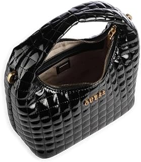 شنطة يد هوبو مبطنة حاصلة على براءة اختراع من تيا، اسود مع سلسلة ذهبية، GB254